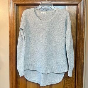 Madewell Sweater Cotton Blend Chronicle Texture Pullover LS Hi Lo‎ Hem Sz XS EUC